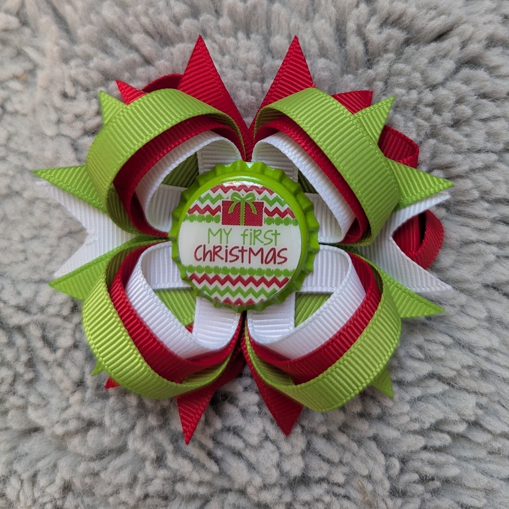 My First Christmas Boutique Hair Bow Clip